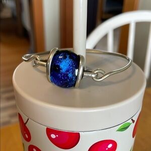 Silver Bracelet w Blue n Purple Cabuchon